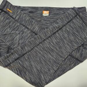 Lucy Heathered Navy and White Striped Workout Leggings